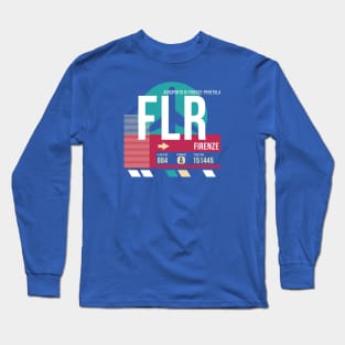 Florence, Italy (FLR) Airport Code Baggage Tag Long Sleeve T-Shirt